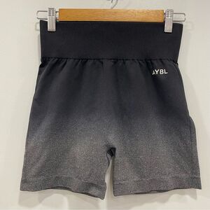 AYBL M Pulse Black Gray Ombre Seamless Biker Shorts Gym Lifting Training Workout